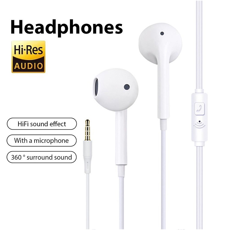 Running Gear Headphones - หูฟังแบบมีสายขนาด 3.5 มม. พร้อมไมโครโฟน ให้เสียงเบสหนักแน่น สเตอริโอ