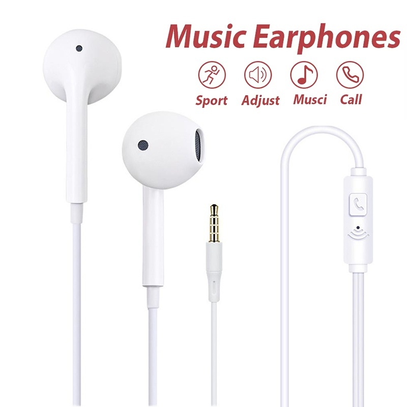 Running Gear Headphones - หูฟังแบบมีสายขนาด 3.5 มม. พร้อมไมโครโฟน ให้เสียงเบสหนักแน่น สเตอริโอคุณภาพสูง