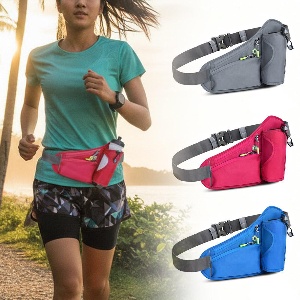 Running Gear Organizer - กระเป๋าคาดเอวพร้อมที่ใส่ขวดน้ำ กระเป๋าคาดลำตัวพร้อมสายต่อขยาย เข็มขัดวิ่ง กระเป๋าคาดเอวสำหรับใส่น้ำสำหรับเดินวิ่ง