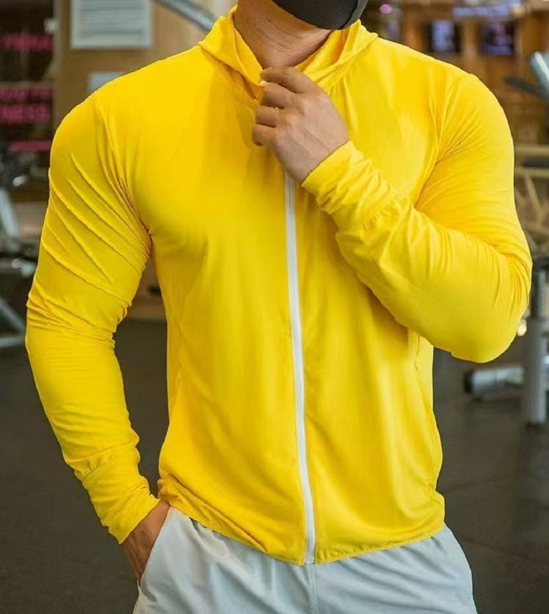 Running Gear - เสื้อแจ็คเก็ตบาสเก็ตบอลวิ่งผู้ชายแบบแห้งเร็ว ปี 2026 เสื้อคลุมกีฬาแบบมีซิป เสื้อคลุมมีฮู้ด ผ้าตาข่ายระบายอากาศ